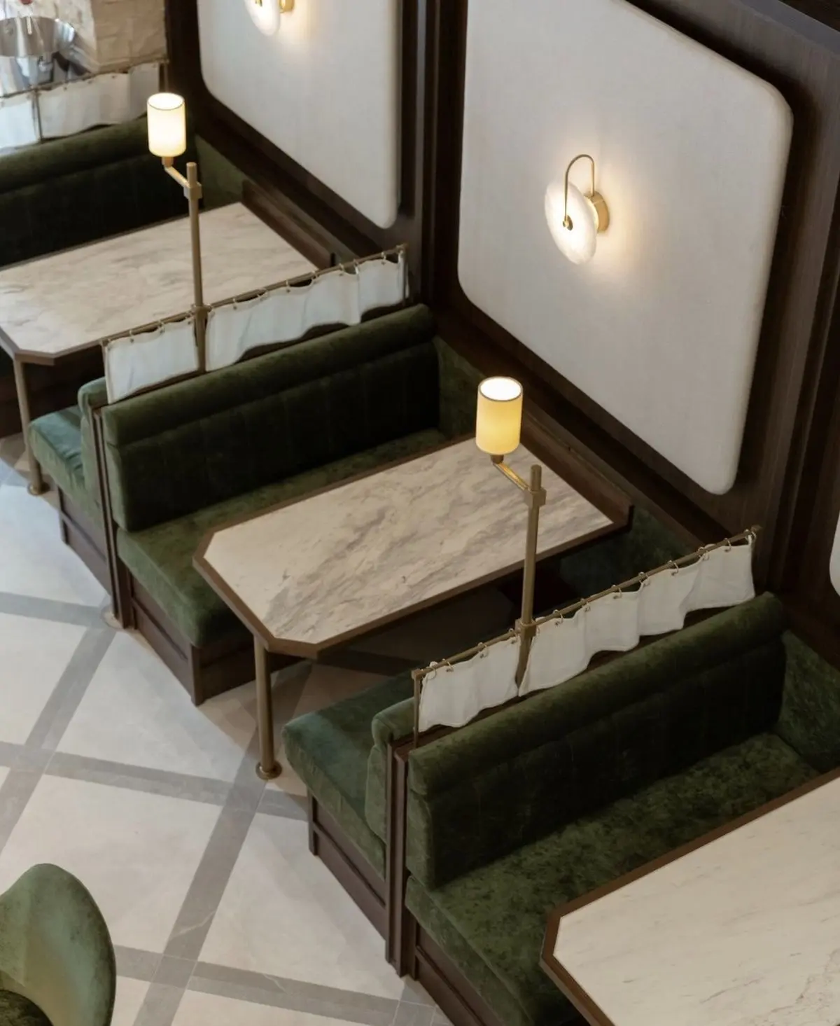 Nouveau design de meubles commerciaux, canapé modulable en cuir et en bois en forme de I pour restaurants et cafés