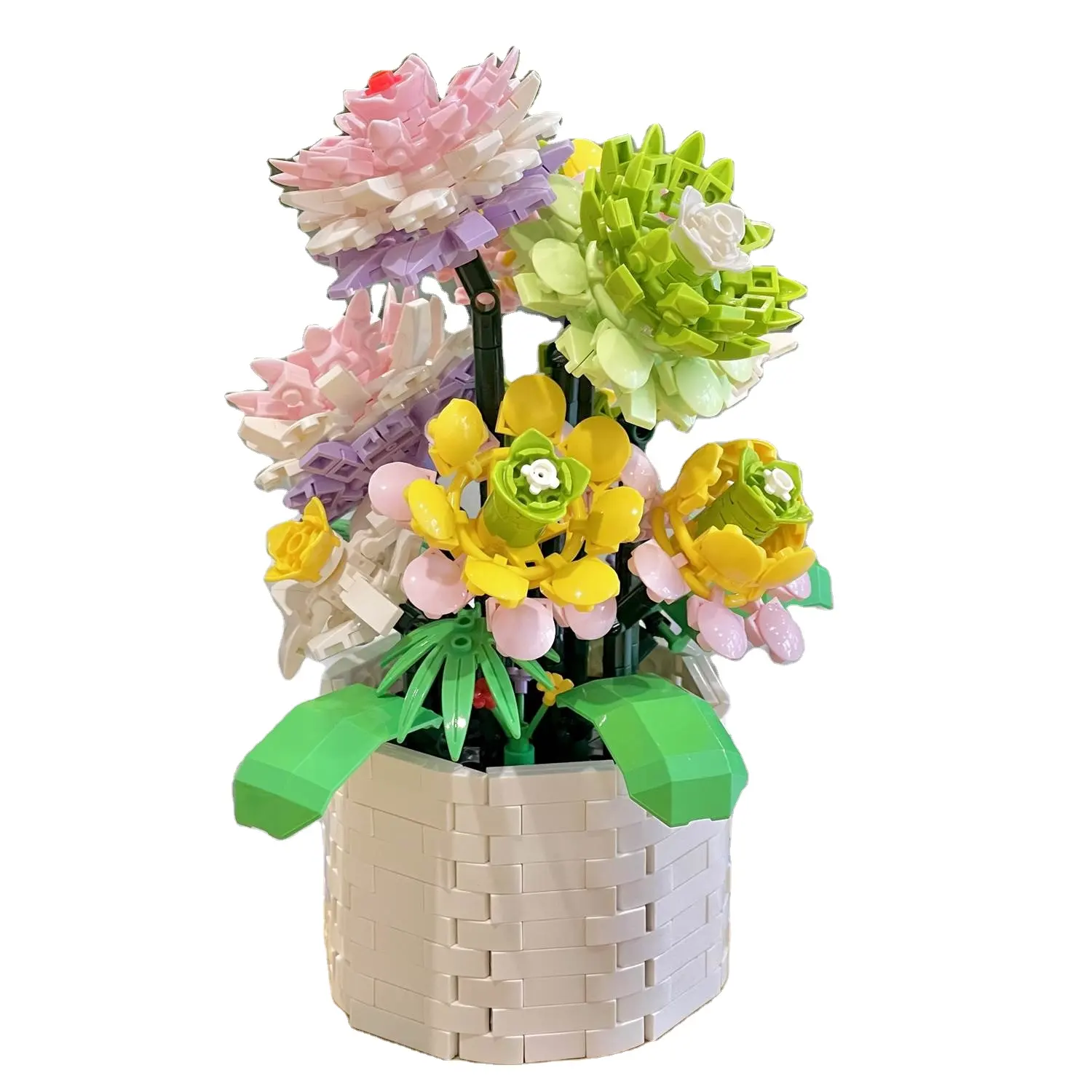 Kunstlicher Mini-Blumenstrauß Bauklötze Spielzeug-Set Pflanzenblöcke Fliesensatz Modell-Sets Schöpfer Experte Spielzeugziegel