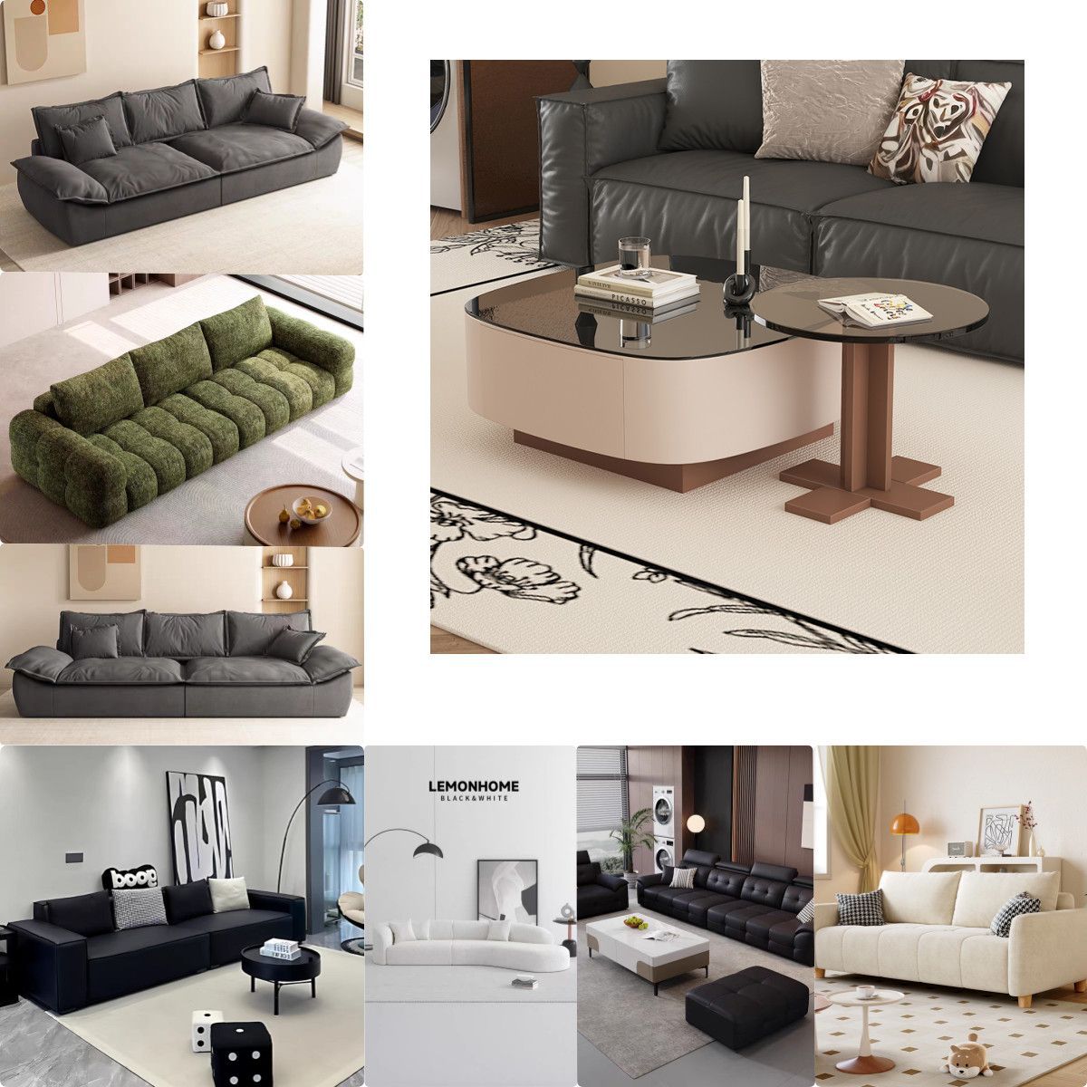 8040 Light Gray Combined with Milk Coffee Color