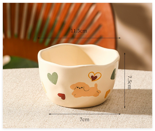 Love puppy-4.5 cuenco blanco