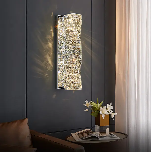 Contemporâneo moderno cabeceira sala parede interior bolinho lâmpada K9 cristal deco levou cabeceira parede luz