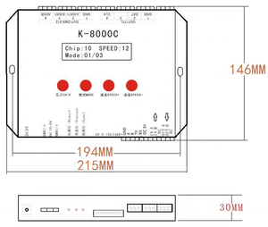 Uscita massima indirizzabile del segnale di SPI del punto dei pixel di IC dei porti della scheda 8 di deviazione standard di RGB RGBW RGBIC RGBWIC K-8000C programmabile