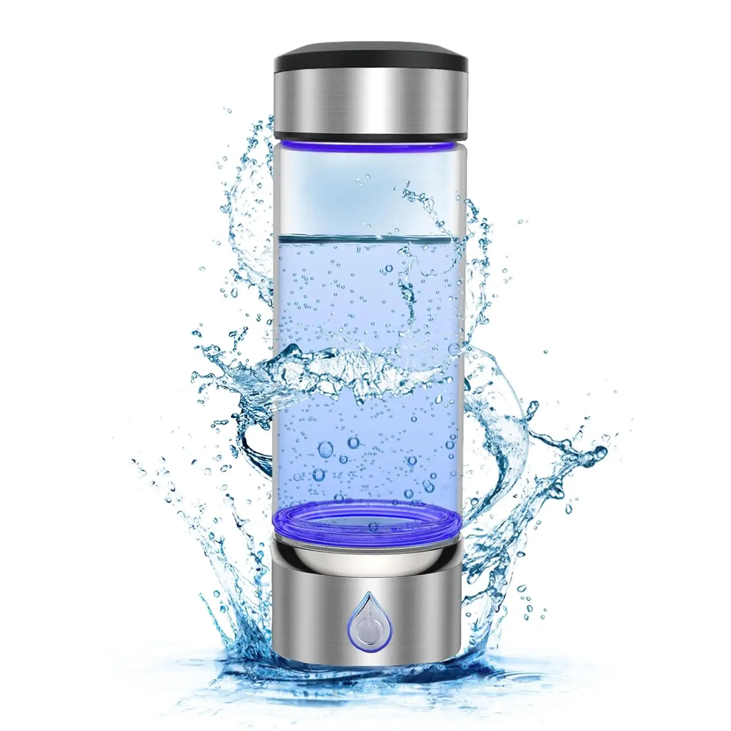 Nuovo stile bottiglia di acqua filtro idrogeno alcalina bottiglia di acqua Idrogeno ionizzatore generatore di acqua di idrogeno con bottiglia di vetro