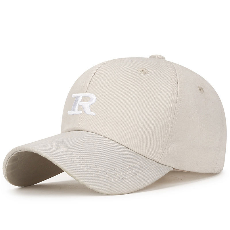 Hard top, light beige, white embroidery