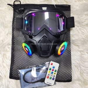 Erkekler için LED ışık gotik Cyber maske ile Cyberpunk kafatası maskesi, Techwear maskesi, cadılar bayramı Cosplay kostüm aksesuarı - Product Image 6
