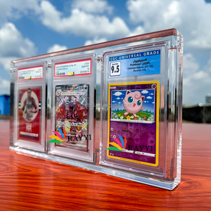 UV Clear 3 Slot Psaed Graded Karten etui Dicke 10mm Acryl Magnetic PSAed 3 Slab Card Vitrine - Product Image 2