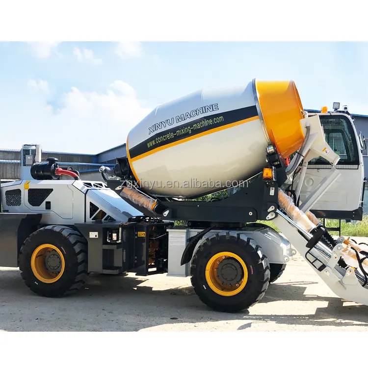 Jbc3.5 Nieuwe Mobiele Mix Cement Truck Zelfladende Kleine Betonmixer Vrachtwagen Geleverd 4 Wiel Bestuurder 2 Jaar Bouwsector