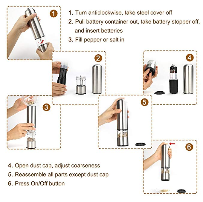 Manufactures/Supplier black pepper Amazon Top Seller spice maker Mill Salt and Pepper Grinder for Kitchen