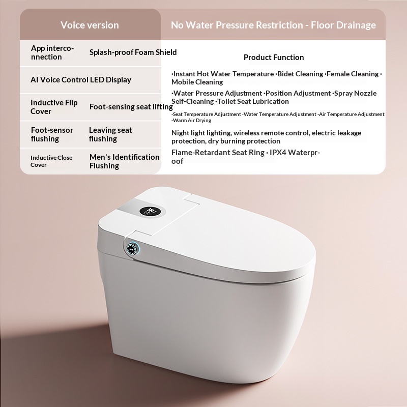 Top configuration - with water tank - Floor drain