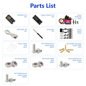 ACEBOTT Vierbeiniges Spider Robot Kit Crawling Twist ing Walking mit ESP8266 und für Arduino IDE ein lustiges STEM-Projekt