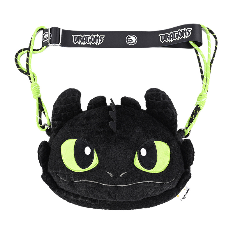 Sac bandoulière en peluche cool Night Fury (23x4,5x17cm)