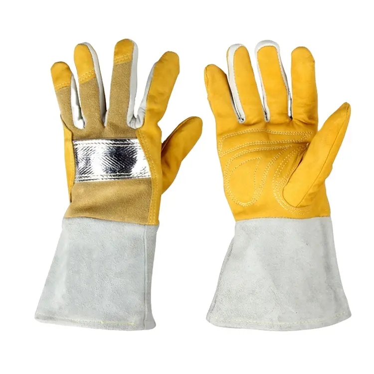 Industrial Worker Welding Cutting Working Safety Gloves Aluminum Foil Back Anti Heat Glove