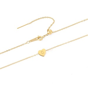 Vòng Cổ Thép Không Gỉ Vòng Cổ Chữ Cái Đầu Tiên 26 Trái Tim Vòng Cổ Mặt Dây Chuyền Chữ Vàng 18K Quà Tặng Cho Nữ - Product Image 4