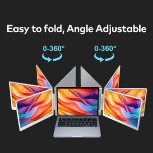 Monitor portátil ampliamente compatible para portátiles de 12-18,5 '', múltiples sistemas 15,6 FHD IPS Plug Play, Triple Monitor Extender para PC - Product Image 5