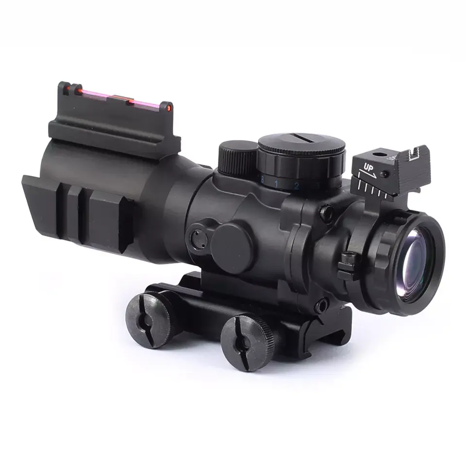 SPINA avcılık optik 4x32 çift işıklı kompakt kapsam avcılık için fiber optik sight ile
