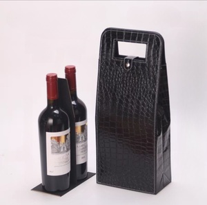 Botella de vino de vidrio individual con logotipo personalizado, caja de regalo de papel Kraft reciclado con ventana transparente para uso alimentario - Product Image 2