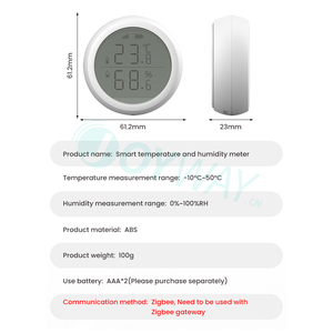 Подключение Zigbee шлюз для использования умный датчик температуры и влажности беспроводной термометр с ЖК-экраном цифровой дисплей - Product Image 6