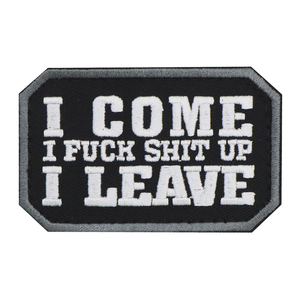 売れ筋の新しいデザインI COME SHIT UP I LEAVE刺繍入りアームバンドおかしいコラージュ寮スローガンアームバンドマジックパッチ - Product Image 1