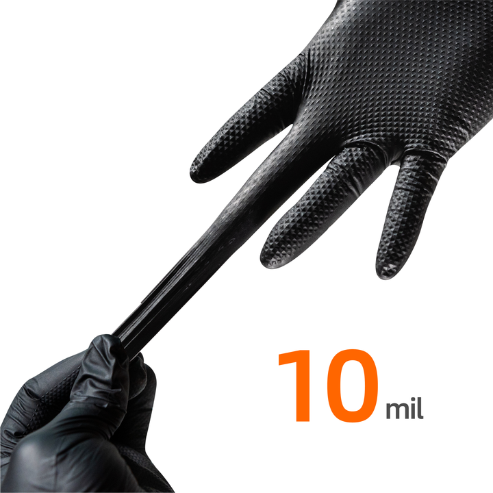 Anboson 10 Mil Gants d'examen en nitrile - Gants médicaux jetables sans poudre S Gant en nitrile noir