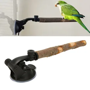 Kuş ayakta sopa ahşap levrek önlemek kayma interaktif kuş pencere levrek küçük orta kuş için vantuz ile standı - Product Image 1