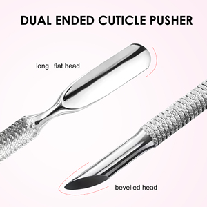 High End tırnak eti itici takım kiti gümüş açılı kare düz Mini 420 paslanmaz çelik tırnak tırnak eti itici tırnak çelik itici - Product Image 2
