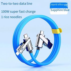 Özel 65W dört-in-one süper hızlı şarj kablosu 3A hızlı veri cep telefonları için tip-c USB hediye kutusu ile kalın yolcu - Product Image 5