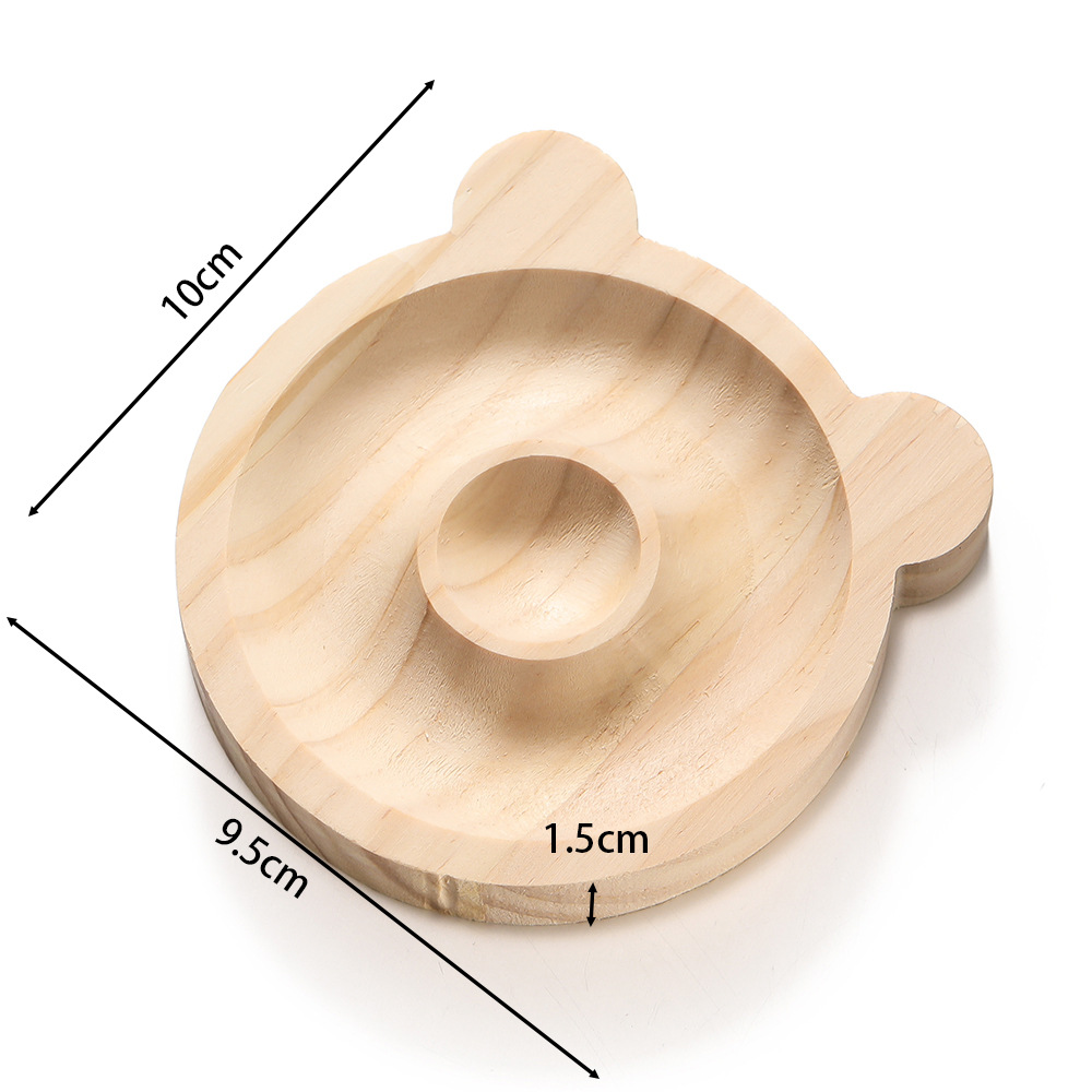 Bear-shaped wooden plate