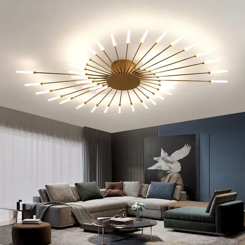 Hiện đại pháo hoa sang trọng LED trần đèn chùm đèn chiếu sáng trong nhà cho phòng khách phòng ngủ nhà vàng trang trí ánh sáng Trần