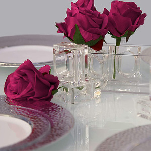 Clear Solid Acryl Servetringen Met Bud Bloem Houder Groothandel Lucite Servet Ring Voor Bruiloft Decor - Product Image 3