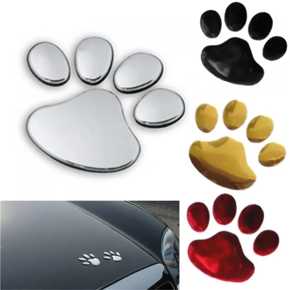 1 paio di adesivi per Auto zampa di cane 3D animale cane gatto orso impronta PVC adesivo per Auto Nick Cover Sticker per Auto Auto moto Decor
