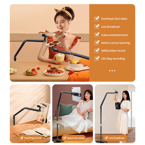 360 độ xoay có thể điều chỉnh phổ kim loại sàn lười biếng người giữ điện thoại linh hoạt trên điện thoại núi cho video giường máy tính bảng - Product Image 5