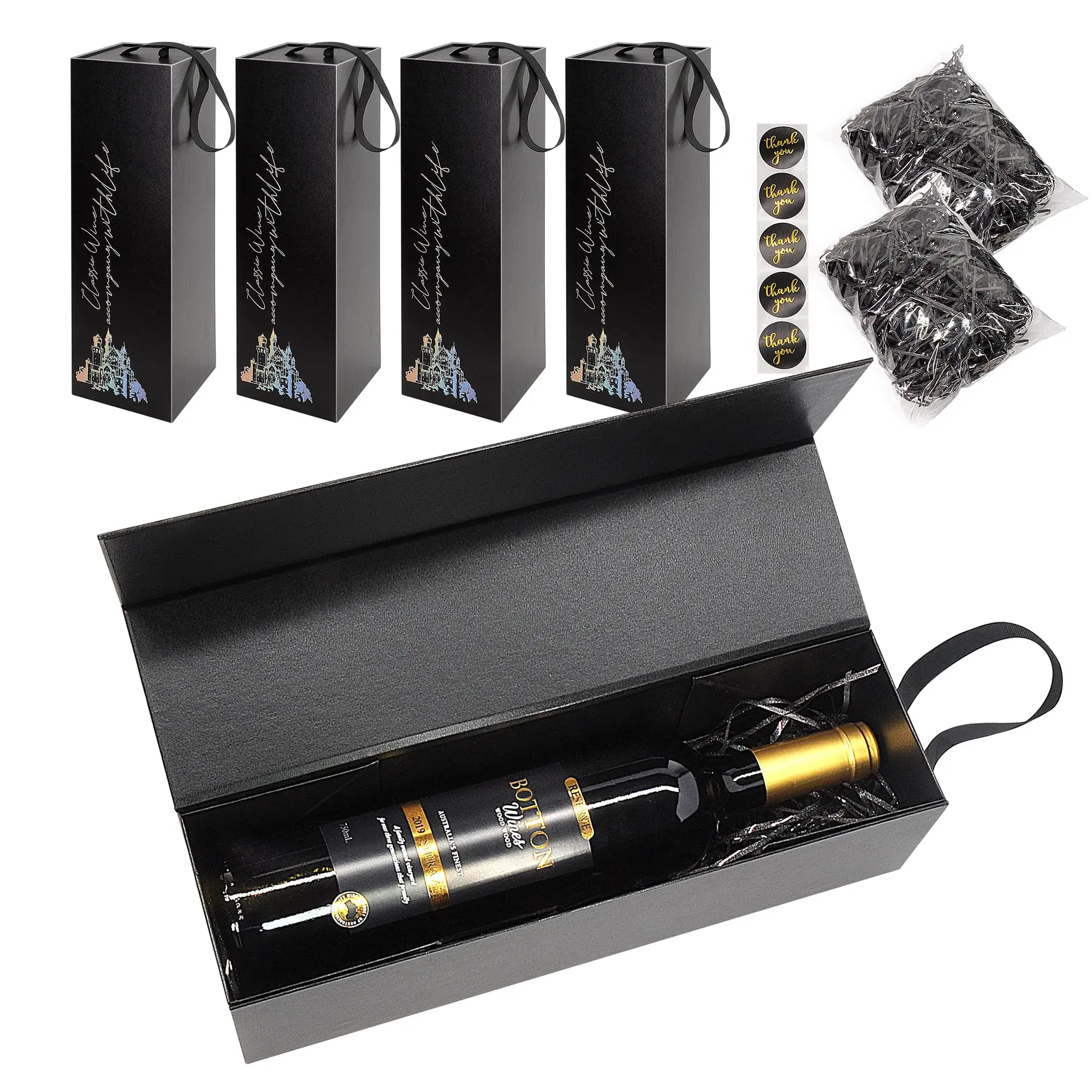 Benutzer definierte Luxus tragbare Geschenk Champagner Alkohol Whisky Geschenk boxen Verpackung Wein Verpackung Box