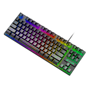 Teclado con cable para PC, resistente al agua, retroiluminado, ergonómico, coloridos Accesorios para ordenador, teclado portátil para juegos - Product Image 1