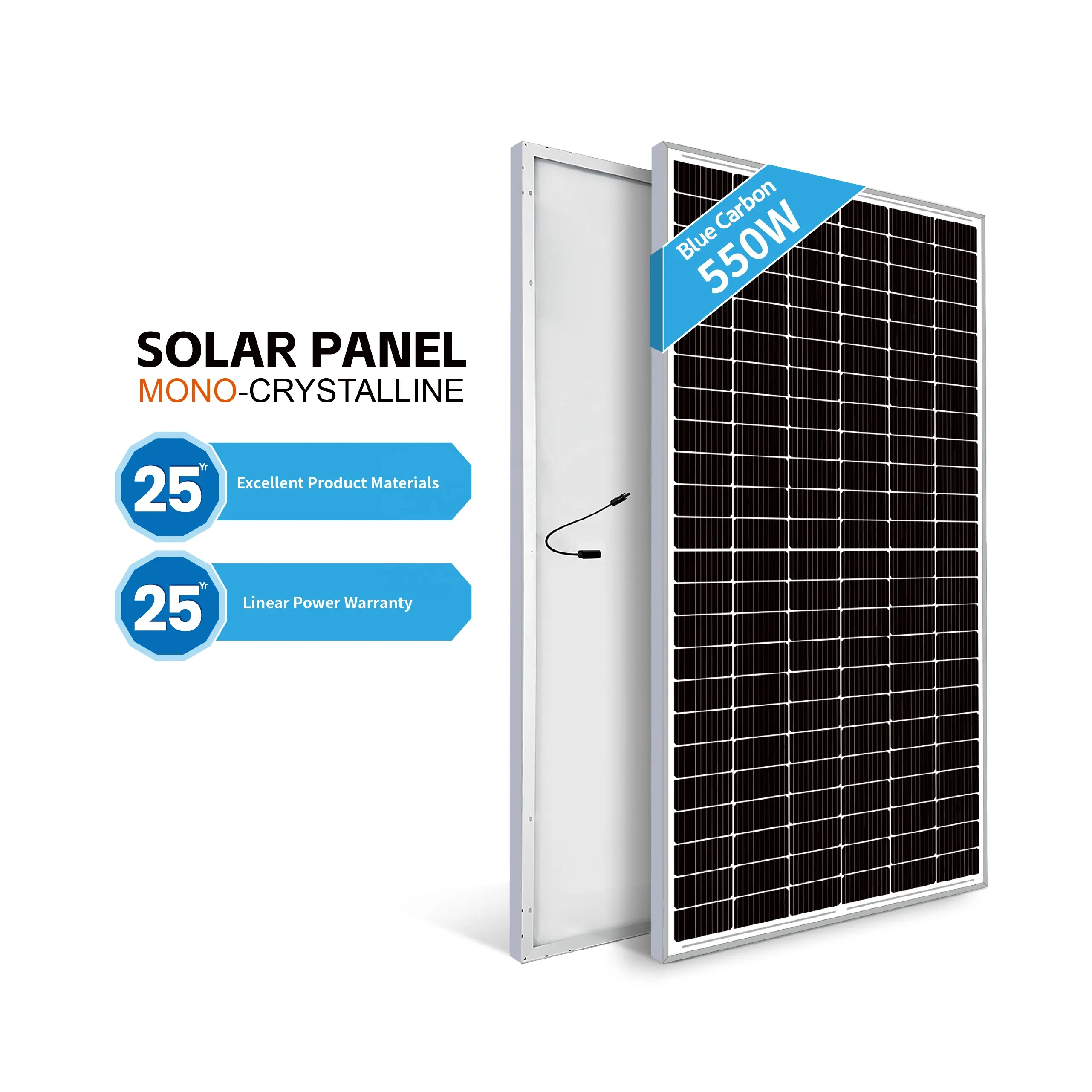 550W 500W 단결정 태양 전지 패널 하이 퀄리티 태양 광 발전 시스템 보증 25 년 모노 태양 전지 패널