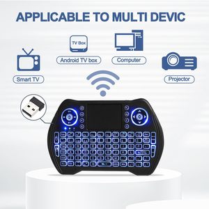 EASYTONE Mini teclado inalámbrico retroiluminado Touchpad Mouse Combo Control remoto Batería de iones de litio recargable Color mecánico