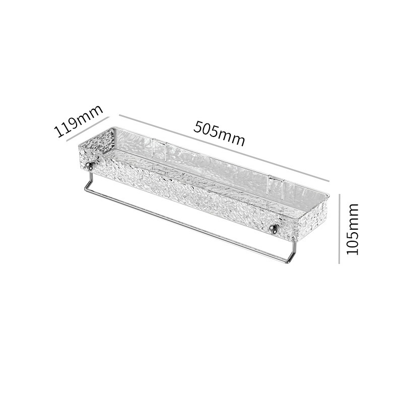 50CM - Clear silver large size with towel rack