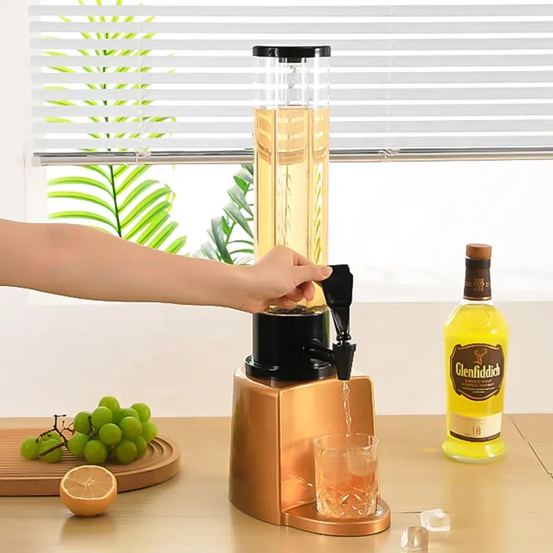 Tùy chỉnh nhựa uống phân phối 1.5 3L Dispenser đáy lên dự thảo bia tháp với Ice ống nước trái cây Dispenser