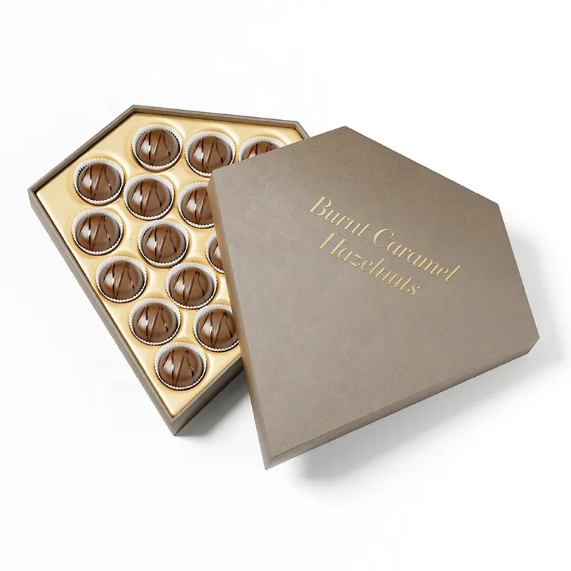 गोल्डन आपूर्तिकर्ता खाली दिल के आकार चॉकलेट बॉक्स थोक चॉकलेट बार बॉक्स खाद्य पैकेजिंग के लिए