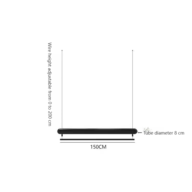 Cintre tube rond en acier inoxydable peint en noir 150CM