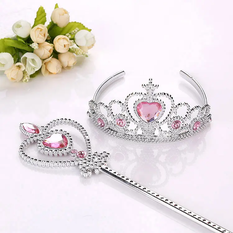 Tiara de cabeza para niños, corona de Reina, corona de princesa de plástico, colgante, corona de Príncipe para niños, venta al por mayor