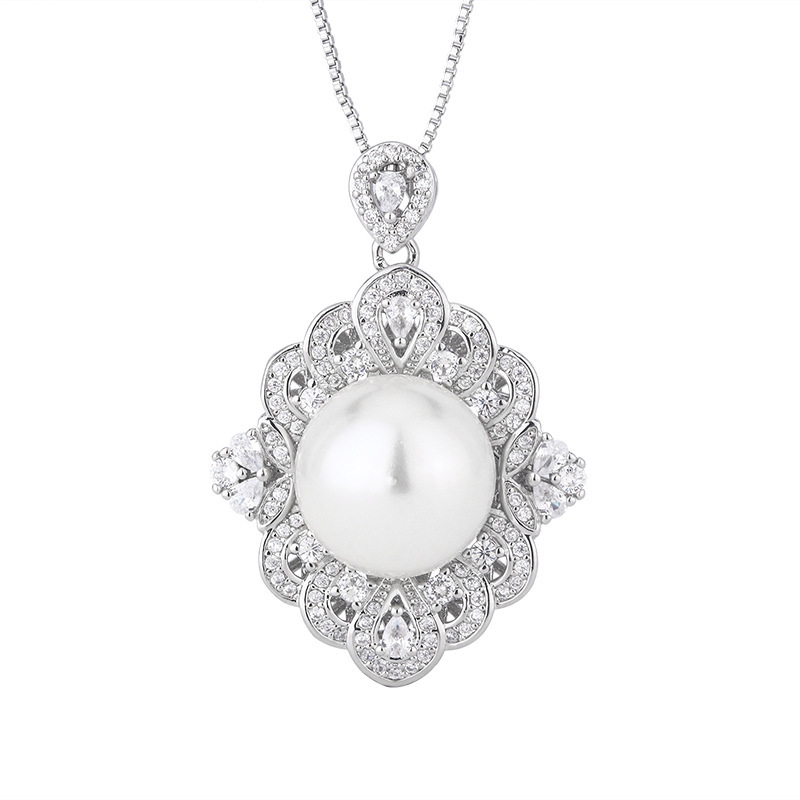 White Pearl Pendant with chain