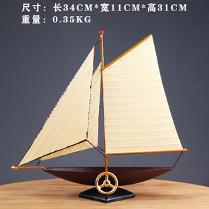 โมเดลเรือของเล่น,โมเดลเรือพร้อมที่ใส่ปากกาทำจากเหล็กเครื่องประดับตั้งโต๊ะรูปเรือใบสำหรับตกแต่งตู้หนังสือตกแต่งบ้าน - Product Image 3