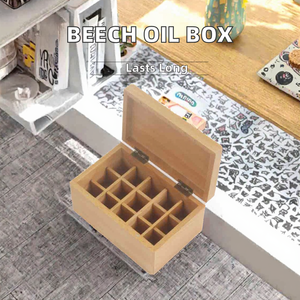 Trang Trí Bằng Gỗ Hình Chữ Nhật Tinh Dầu Đóng Mở Hộp Lưu Trữ Với Keychain Và Nắp Lớn 15 Lưới Hạt Tổ Chức - Product Image 3