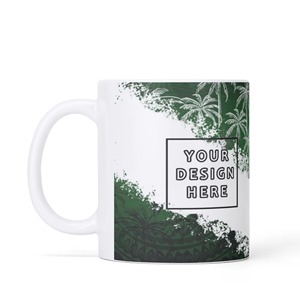 最新设计3D数字升华印花定制11盎司全印花白色马克杯印花按需高品质陶瓷杯
