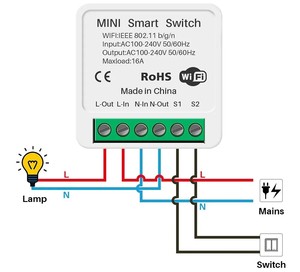 Bingoelec Matter16AミニスマートWifiDIYスイッチは2ウェイスマートホームオートメーションモジュールスマートウィフDIYスイッチをサポート