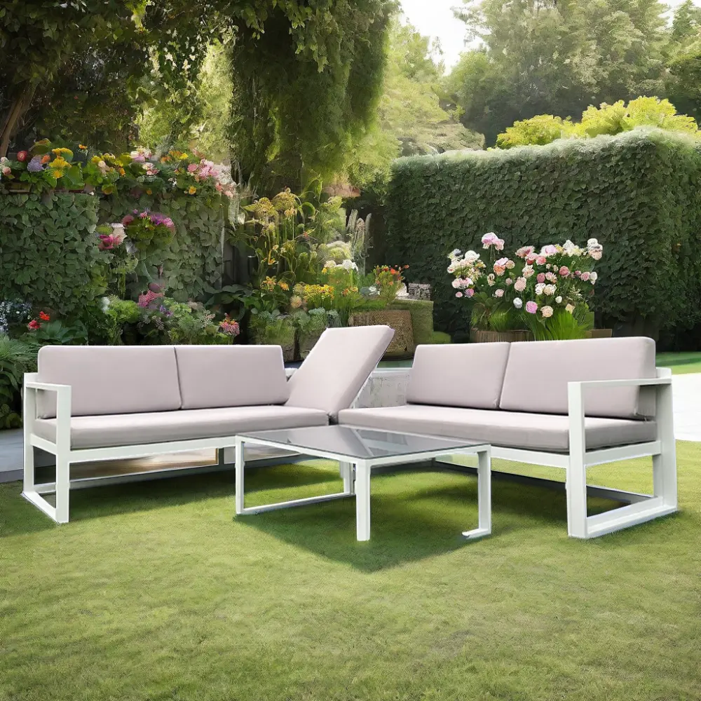 Bán Buôn Hiện Đại Ngoài Trời Sofa Set Vườn Đồ Nội Thất Cho Khách Sạn Biệt Thự Công Viên Sân Vải Chất Liệu Cho Thương Mại Ngoài Trời Sử Dụng