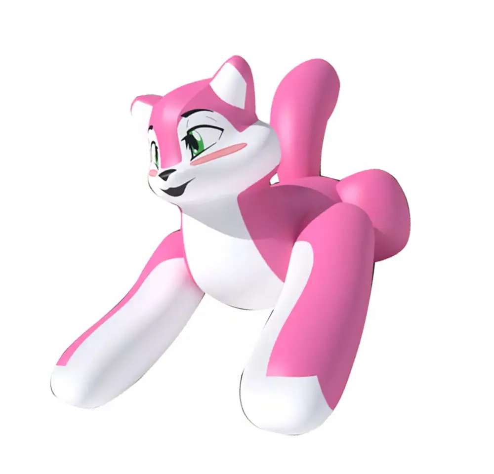 Beile PVC personalizzato gonfiabile rosa gatto gigante animale modello in vendita
