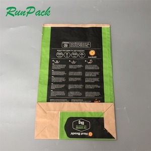Bolsa de papel Kraft personalizada de alta calidad para embalaje de polvo de grano de harina Fondo plano con diseño en capas Producto de impresión de embalaje