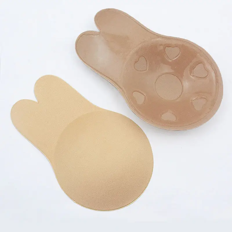 Soutien-gorge Push Up Invisible Adhésif Oreille de Lapin Silicone Réutilisable Couvre-Mamelon Pasties Stickers Breast Lift