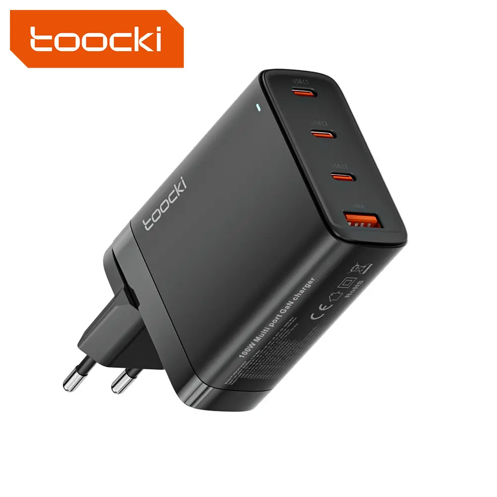 Toocki nouveauté 100W chargeur rapide prises usb a multi ports chargeur de type c chargeur usb mobile KC et certification